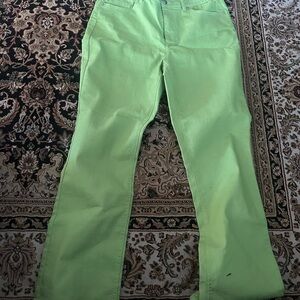 DG2 by Diane Gilman Green Flare Wide Leg Jeans